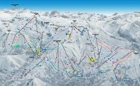 plan pistes Sybelles 2025 2026